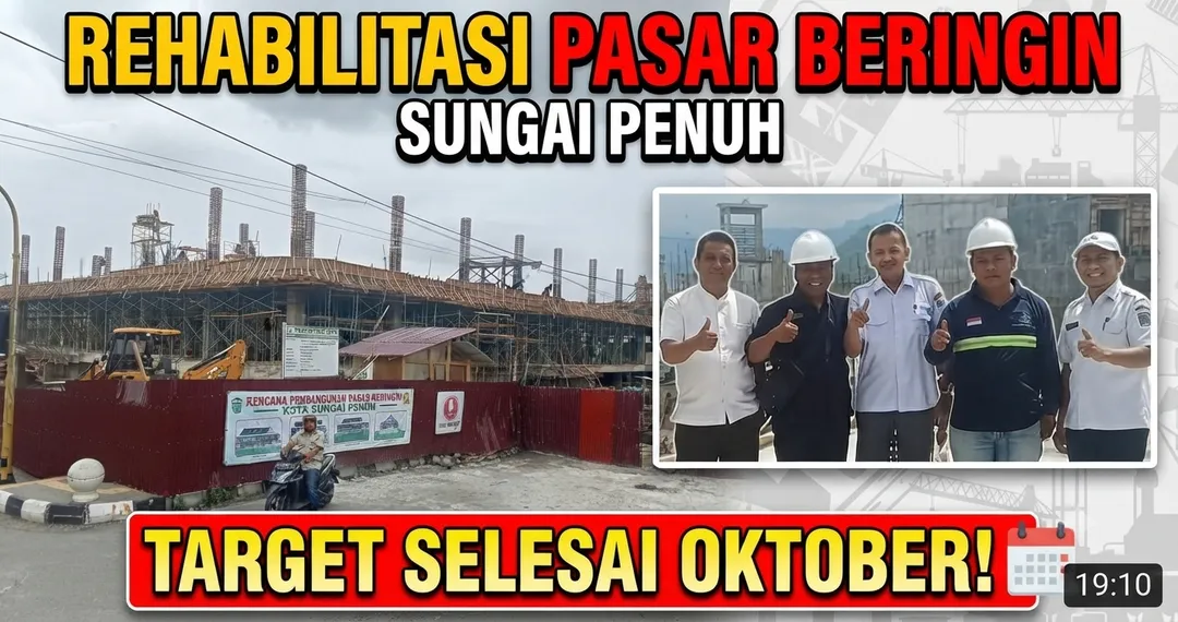 Rehabilitasi Pasar Sungai Penuh Rp 46,8 Miliar Ditargetkan Selesai Oktober, Pedagang Bisa Pakai Januari 2027