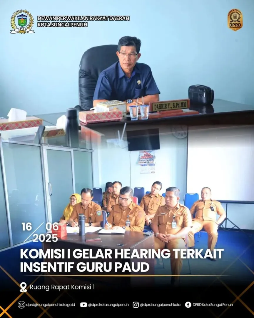 Komisi I DPRD Kota Sungai Penuh Gelar Hearing Terkait Insentif Guru PAUD