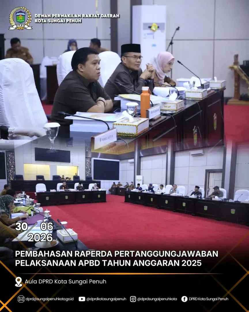 Pembahasan Raperda Pertanggungjawaban APBD 2025, Banggar DPRD Tekankan Evaluasi Pengelolaan Anggaran