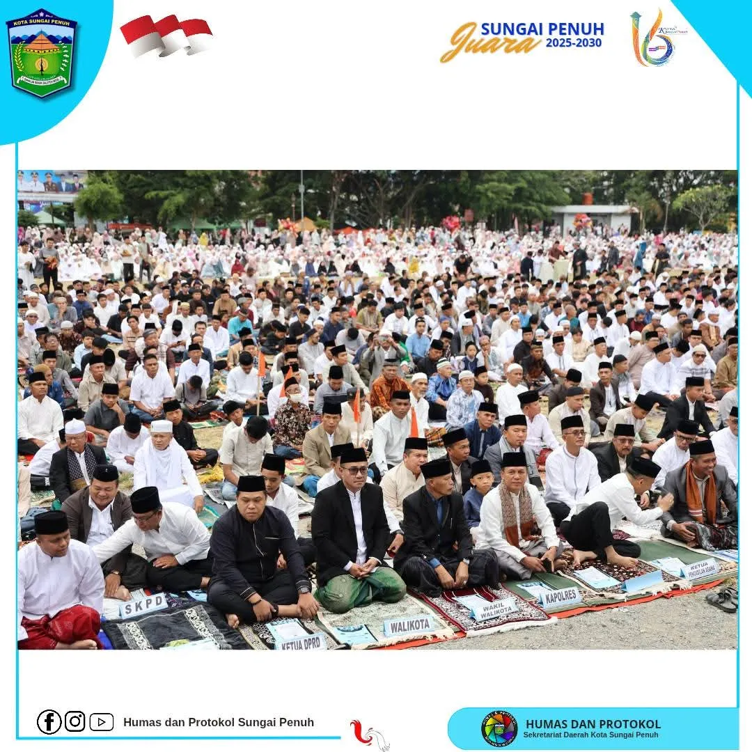 Sholat idul Adha 1446 Pemkot Sungai Penuh Bersama Masyarakat berlangsung Khidmat