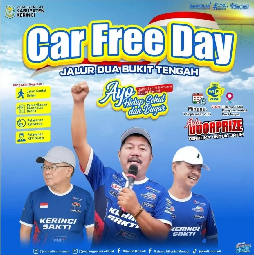 Pemerintah Kabupaten Kerinci Gelar Car Free Day dan Jalan Sehat Bersama Bupati