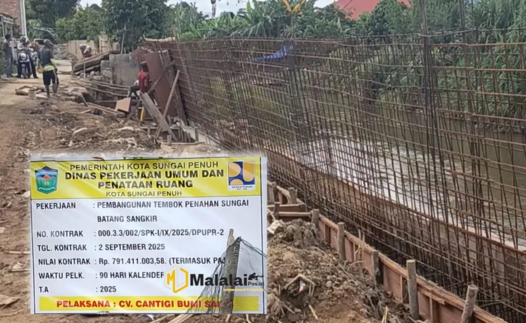 Proyek Tembok Penahan Tebing Batang Sangkir Tanah Kampung Berpotensi Rugikan Negara