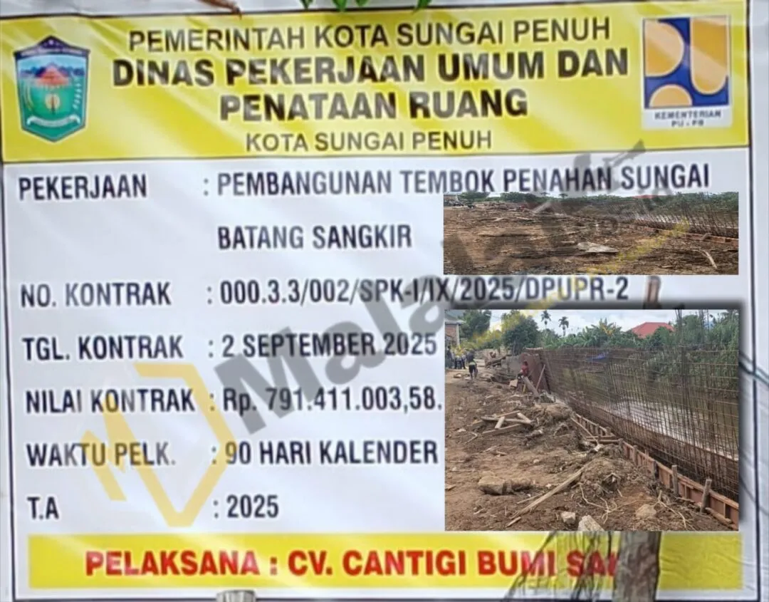Proyek Tembok Penahan Batang Sangkir Disorot, DPUPR Diminta Hati-Hati Lakukan Pembayaran