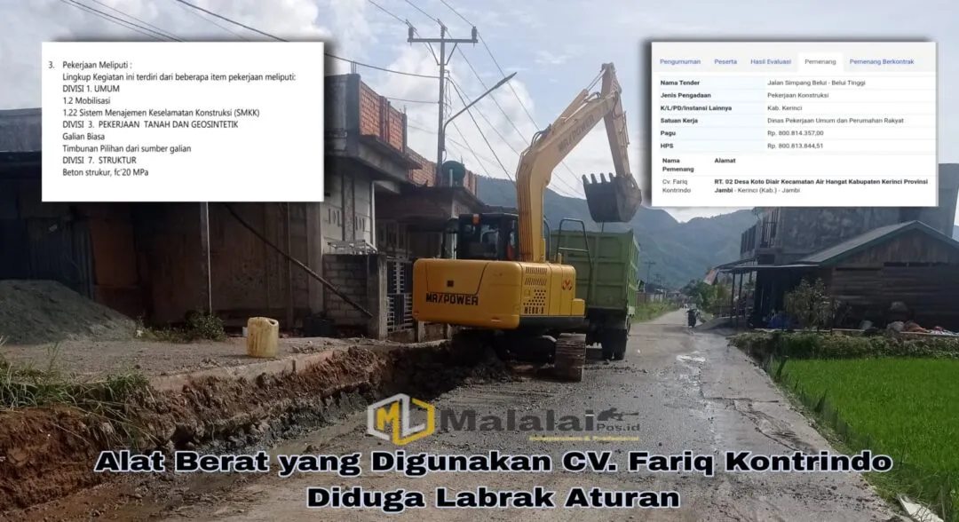 Warga Keluhkan Alat Berat Tak Sesuai Standar, Pelebaran Proyek Jalan Simpang Belui- Belui Tinggi di Kritik Keras
