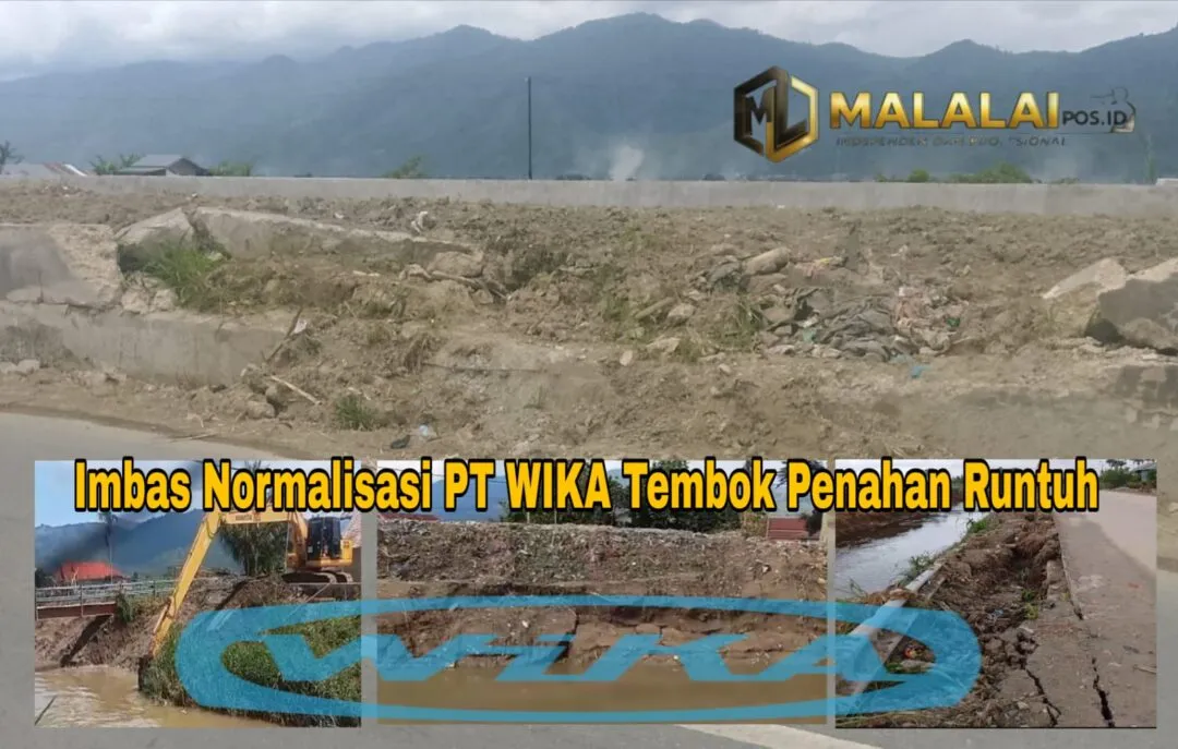 ​Proyek Normalisasi PT WIKA Sisakan Masalah: Tembok Penahan Banjir di Hamparan Rawang Amblas
