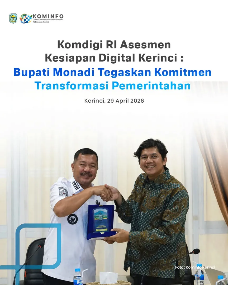 Bupati Monadi Dorong Transformasi Digital, Kerinci Jalani Assessment SPBE 2026