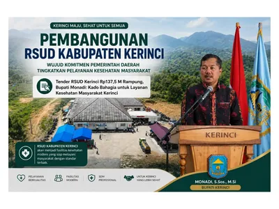 Tender RSUD Kerinci Rp137,5 M Rampung, Bupati Monadi: Kado Bahagia untuk Layanan Kesehatan Masyarakat Kerinci