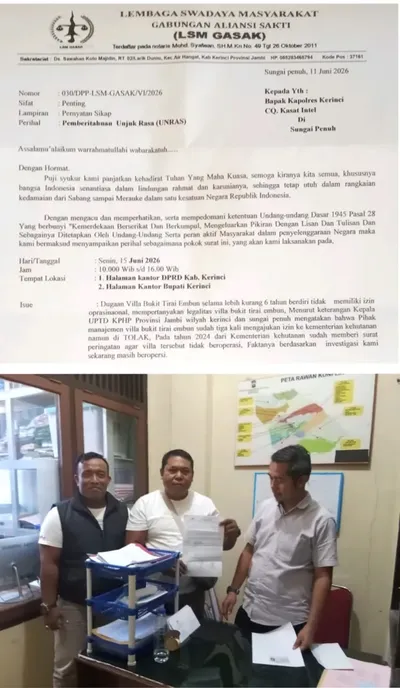 Villa Bukit Tirai Embun Digoyang, LSM GASAK Akan Gelar Aksi di DPRD dan Kantor Bupati Kerinci, Soroti Legalitas