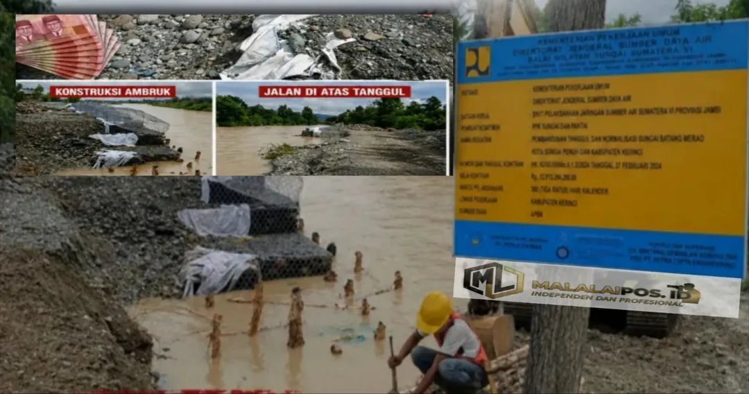 Balai Wilayah Sungai Sumatera VI Diminta Turun Lapangan, Proyek 12,9 Miliar di Kerinci Terkesan Asal-Asalan