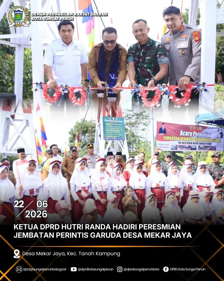 Ketua DPRD Hutri Randa Hadiri Peresmian Jembatan Perintis Garuda Desa Mekar Jaya