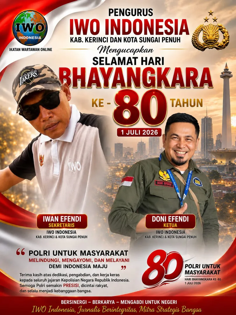 DPD IWOI Sungai Penuh–Kerinci Ucapkan Selamat Hari Bhayangkara ke-80, Apresiasi Pengabdian Polri untuk Masyarakat