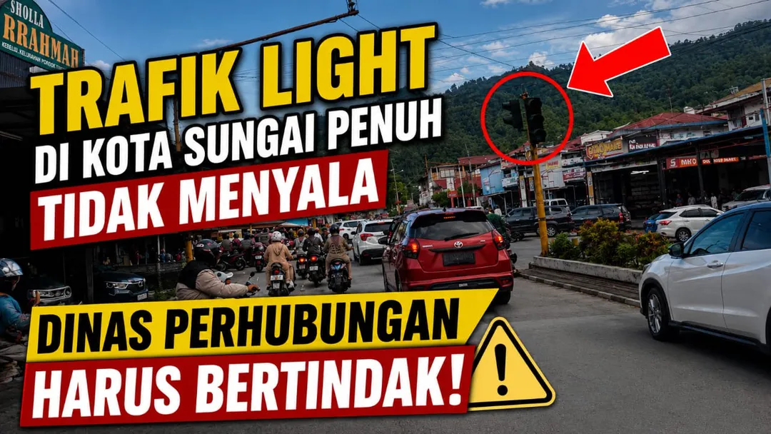 Lampu Lalu Lintas Bermasalah Kemacetan di Sungai Penuh Kian Parah