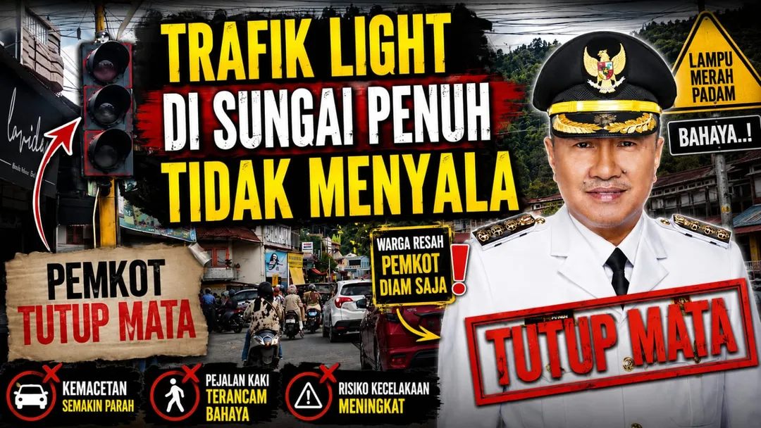 TRAFIK LIGHT DI SUNGAI PENUH TIDAK MENYALA, PEMKOT TUTUP MATA