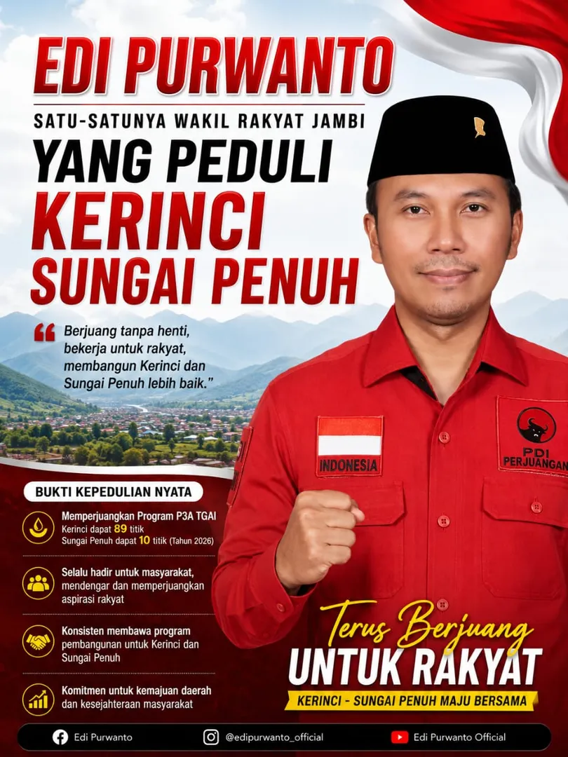 Edi Purwanto Dinilai Berhasil Perjuangkan Program P3A TGAI, Kerinci dan Sungai Penuh Terima Alokasi Terbesar di Jambi