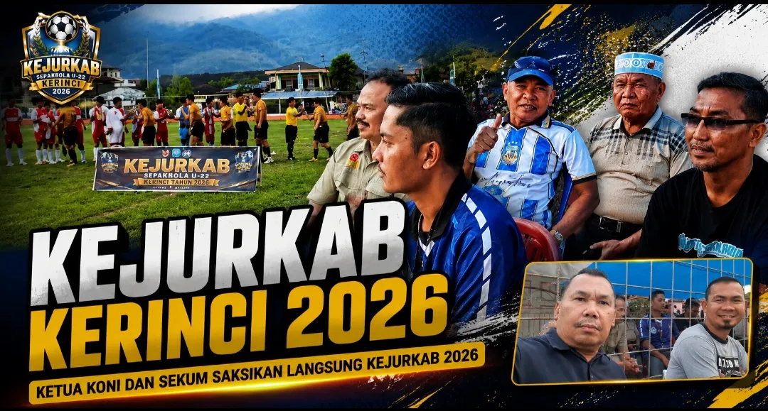 Ketua Umum KONI dan Sekum Saksikan Langsung Laga Kejurkab Kerinci 2026: Kesebelasan Naber Ujung Pasir Unggul Tipis 1–0 atas Gelora Buana