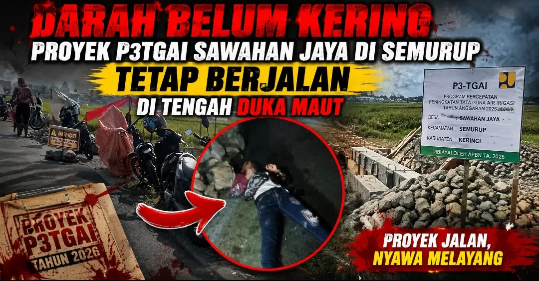 Darah Belum Kering, Proyek P3TGAI Sawahan Jaya Tetap Berjalan di Tengah Duka Maut