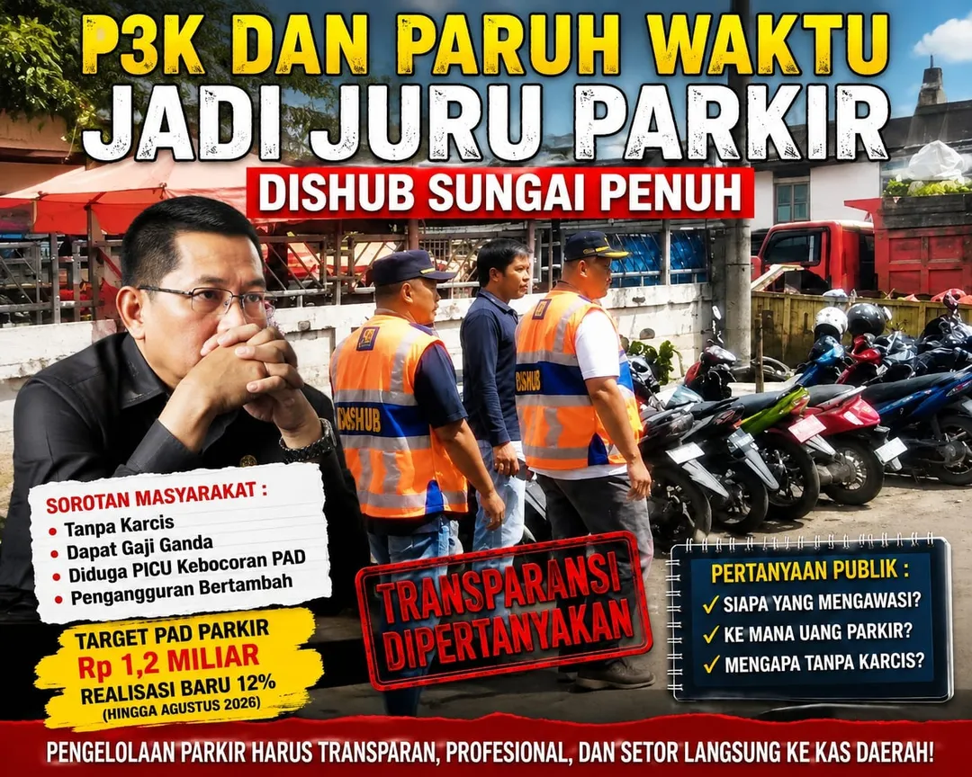 P3K dan Pegawai Paruh Waktu Jadi Juru Parkir, Pengelolaan Parkir Dishub Sungai Penuh Disorot