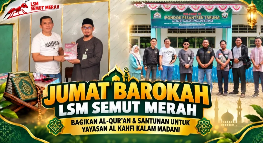Jumat Barokah LSM Semut Merah, Bagikan Al-Qur’an dan Santunan untuk Yayasan Al Kahfi Kalam Madani